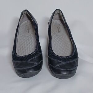 Women's Clark Provo Shoes Leather Ballet Flats Size 9M Black Casual Workwear